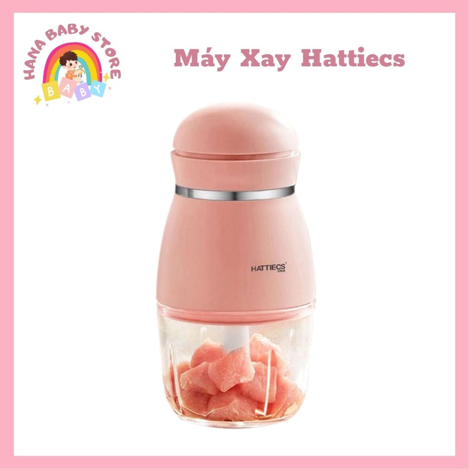 Máy xay ăn dặm cốc thuỷ tinh cho bé hattiecs