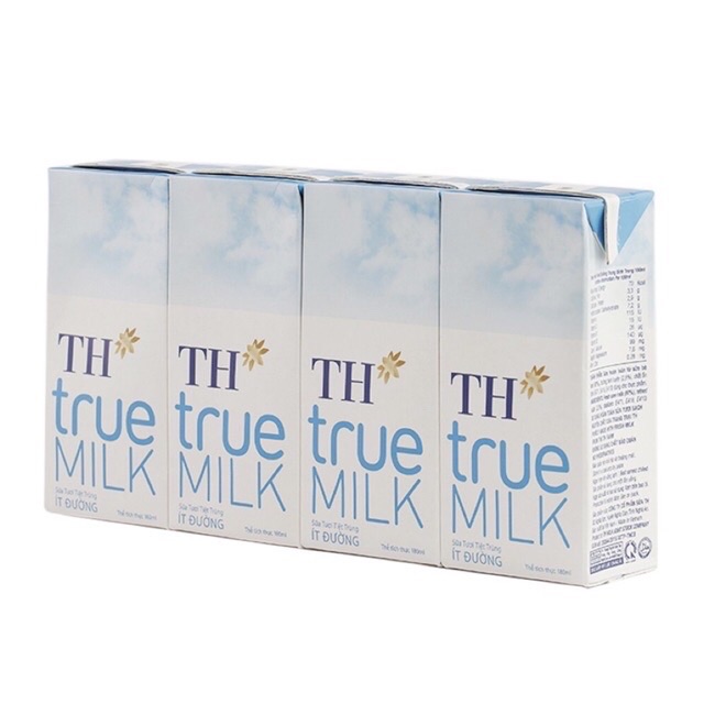 Lốc sữa TH true Milk ít đường 180ml
