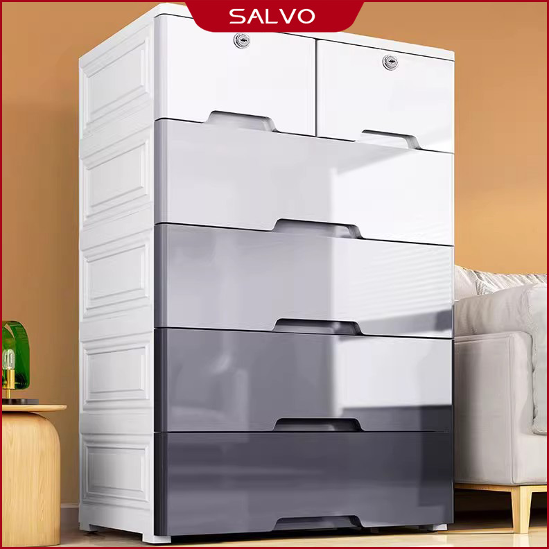  SALVO Lớn Tủ Ngăn Kéo Để Đồ Đa Năng  Tủ đựng Làm dày đồ nhiều tầng bằng PP Cực lớn Kệ Để Đồ Tiện Lợi 