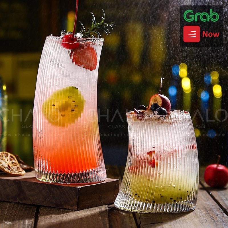 Ly thuỷ tinh hoa văn sọc dáng cong các cỡ 420 ~ 560ml