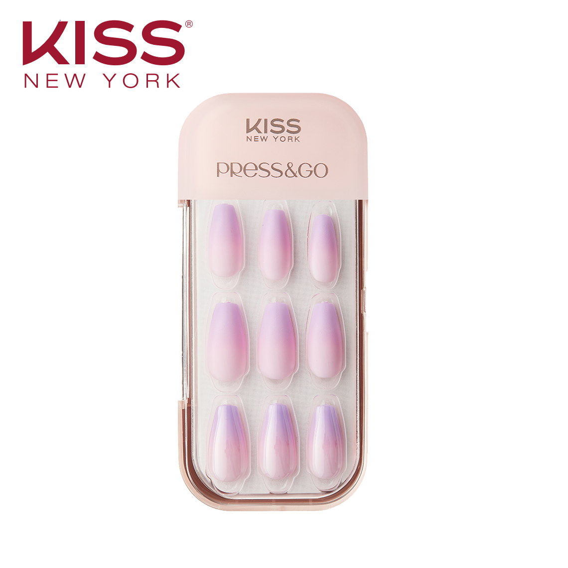 Bộ 30 Móng Tay Gel Tự Dán Press & Go Kiss New York Nail Box - Cherry Berry (KPNC04K)