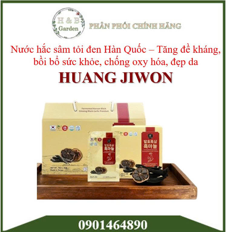 Nước hắc sâm tỏi đen Hàn Quốc hỗ trợ tăng đề kháng, bồi bổ khí huyết, chống oxy hóa, làm đẹp da, chậm lão hóa [70ml x 20 gói]