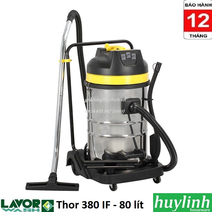 Máy hút bụi khô và ướt lavor thor 380 if - 80 lít - 3 motor