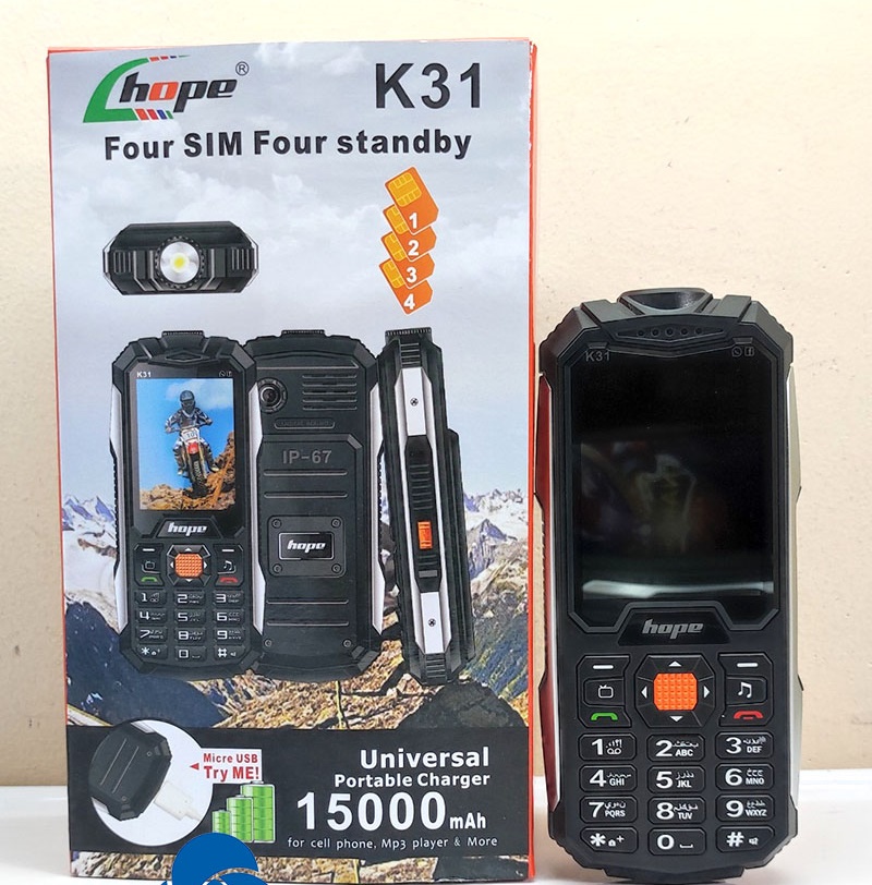 Điện thoại hope k31 4 sim 4 sóng, loa to, pin trâu