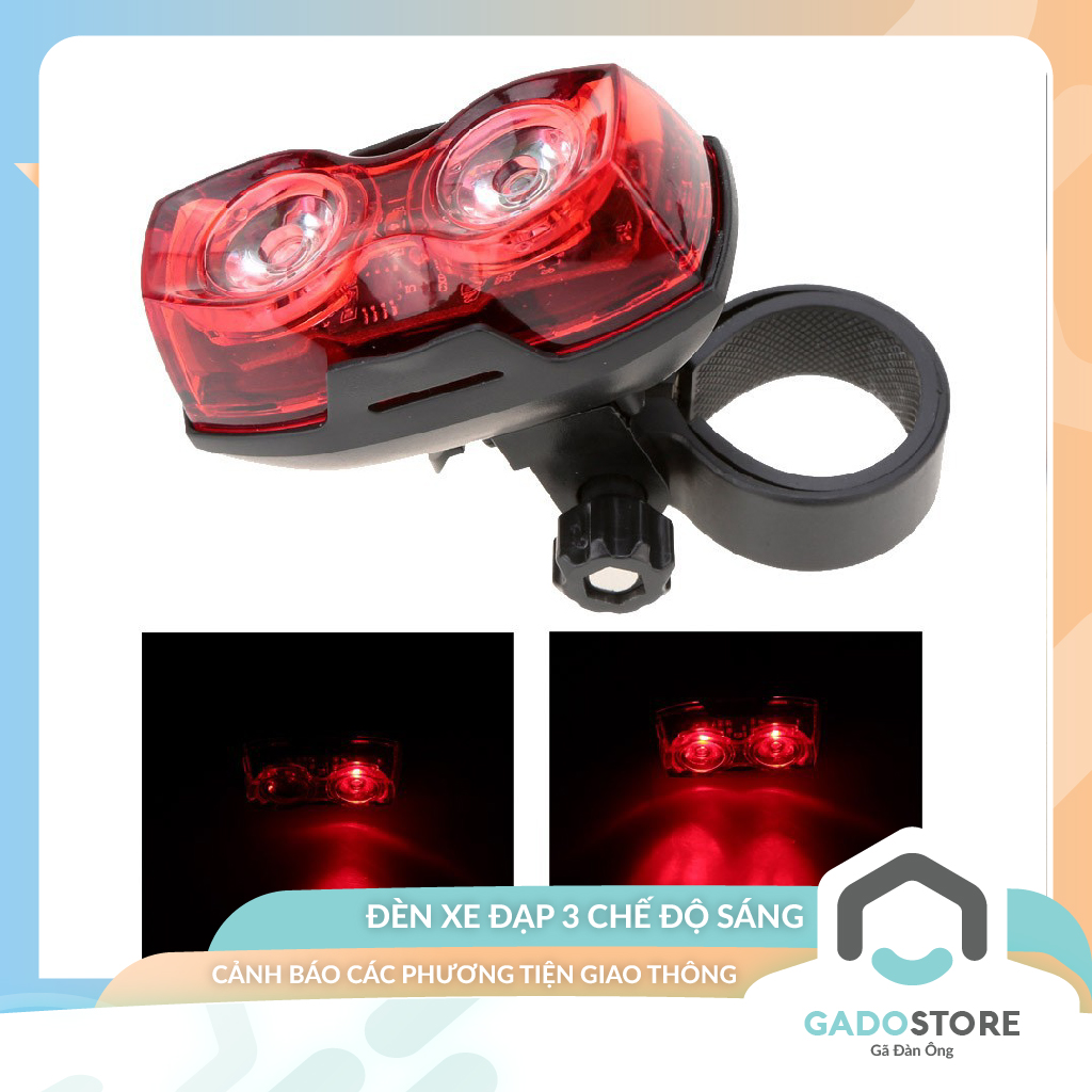 Đèn led xe đạp cảnh báo người tham gia giao thông an toàn trong đêm với 3 chế độ sáng
