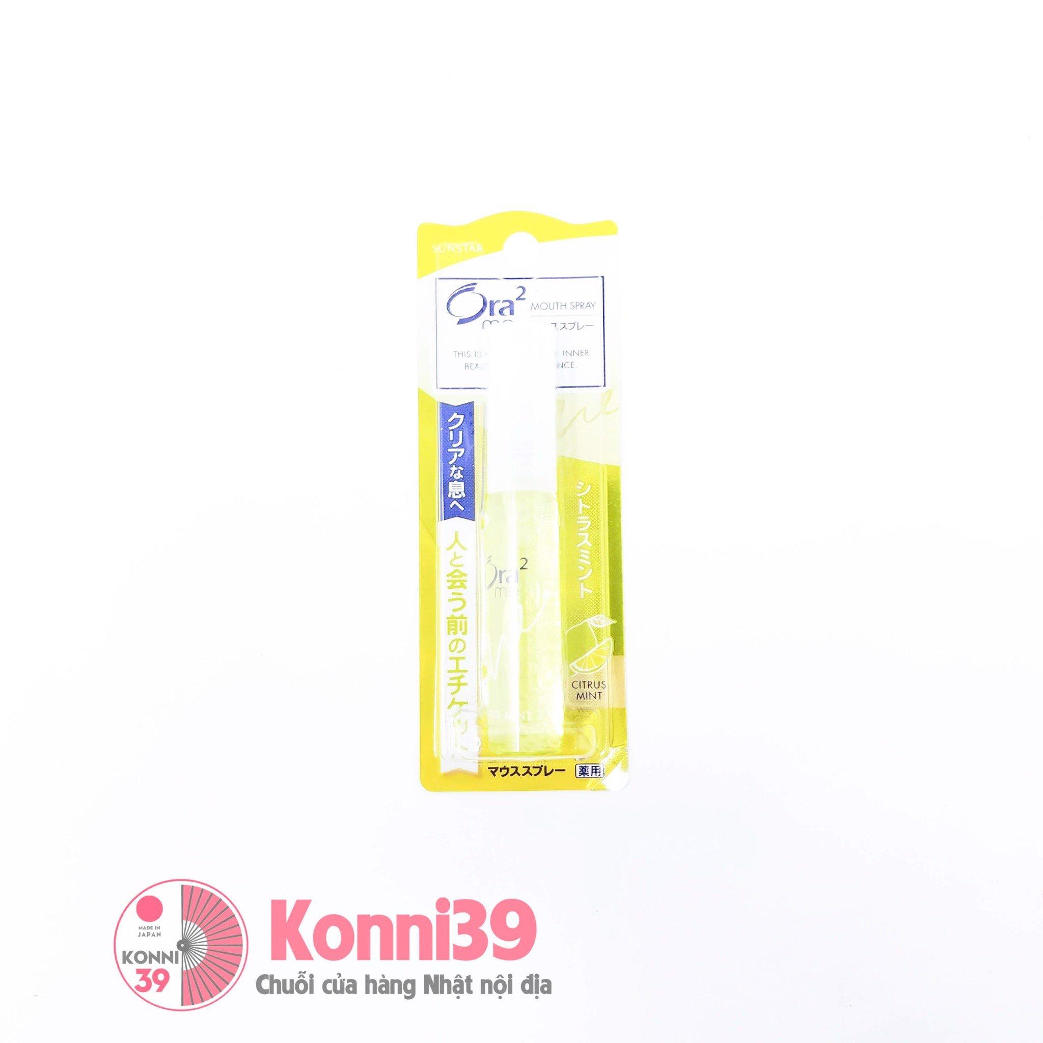 [HCM]Chai Xịt Thơm Miệng Sunstar Ora2 Nhật Bản ( Hương Cam Chanh Bạc Hà - 6ML) - Hàng Nội Địa Nhật chai nhỏ gọn tiện dụng mang theo bên mình hiệu quả tức thời khử mùi miệng ngay sau khi xịt