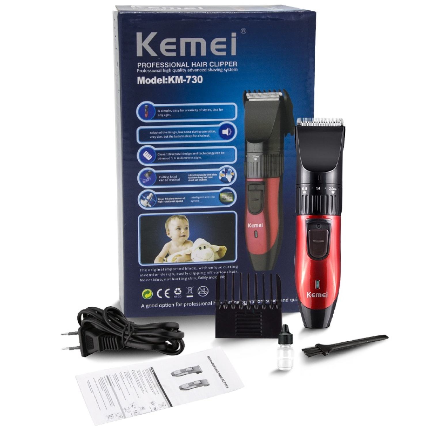 Tông đơ cắt tóc mọi lứa tuổi kemei 730