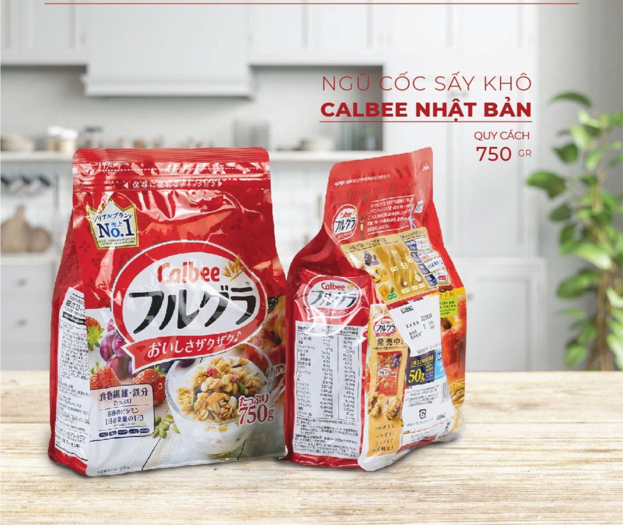 [HCM] Ngũ cốc dinh dưỡng ĂN KIÊNG  Nhật Bản Calbee đỏ 750g - đồ ăn vặt GIẢM CÂN-mix hoa quả trái cây sữa chua dùng ăn sáng