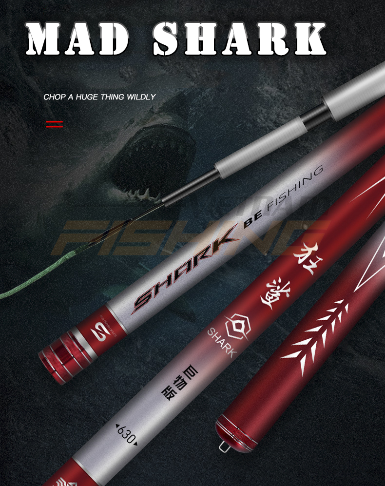 Cần tay Handing Shark 6H - Chuyên câu cá lớn.Tặng lóng 1. Bảo hành 2 lóng miễn phí trọn đời.