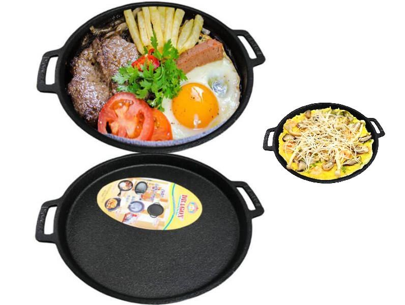Non-Stick Cast Iron Pan for Making Pancakes, Dragon Beef Steak Uses Medicine for All Types of Stoves, Gas Stoves, Electric Stoves, Induction Stoves, Charcoal Stoves 22cm