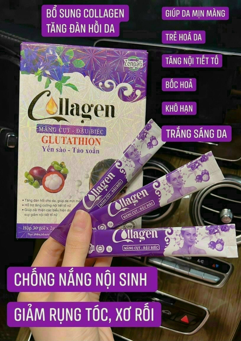 ]HCM] Collagen măng cụt đậu biếc zenpali - cốm uống đẹp da hộp 30 gói