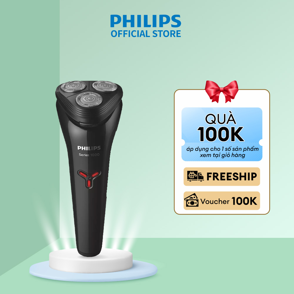 Máy cạo râu Philips S1103/02 - Êm ái - An Toàn - bảo vệ da - cạo khô hoặc cạo với gel, bảo hành chính hãng 2 năm
