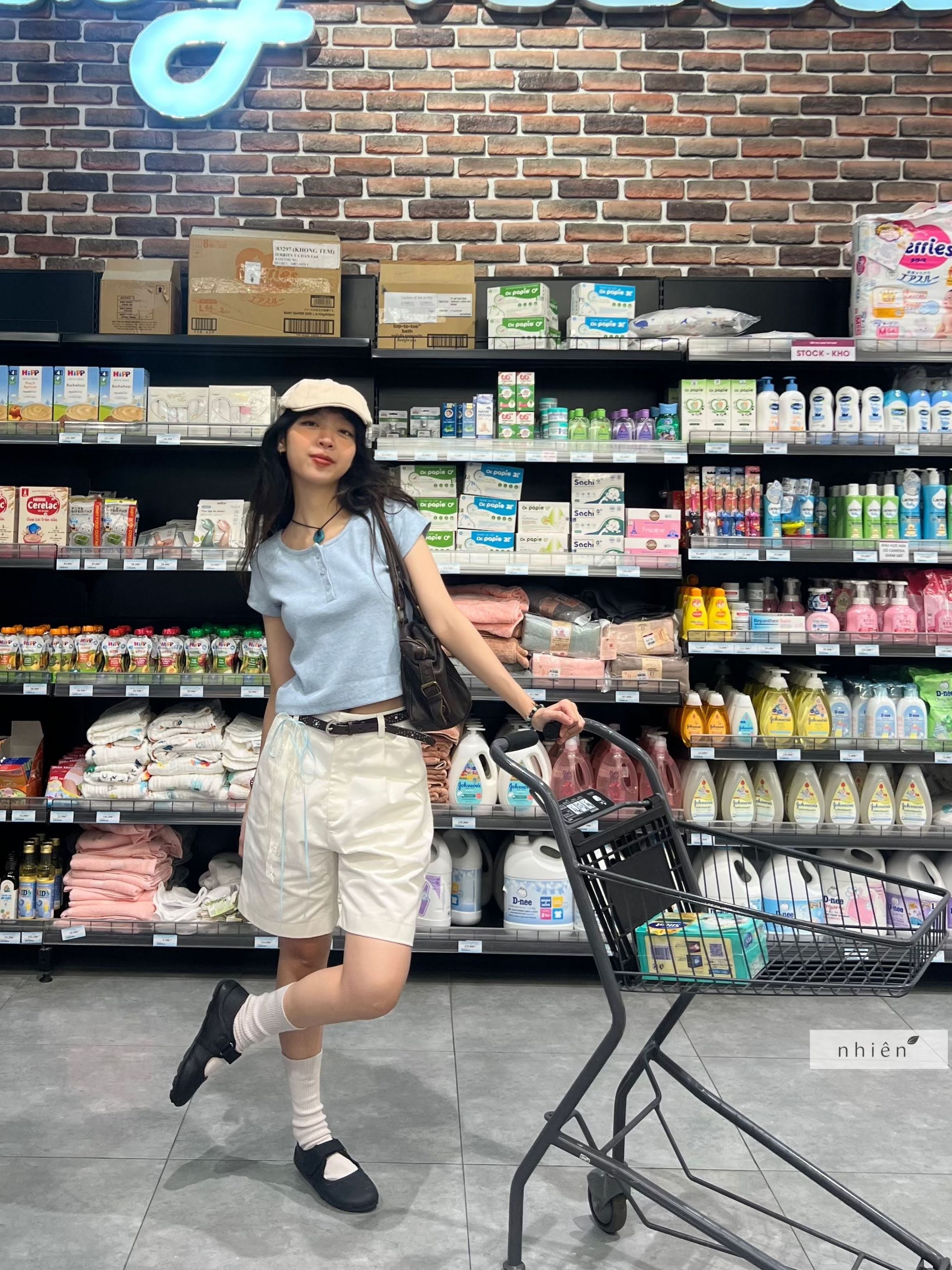 Quần kaki nữ - quần ngố lửng ống rộng nhienofficial BQ155