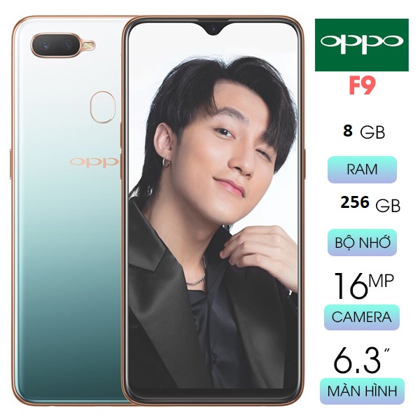 Hàng chính hãng - điện thoại opp0 f9 2sim - màn hình giọt nước 6.3 inch - sạc nhanh - rom 256gb - ram 8gb - pin khủng 3500 mah