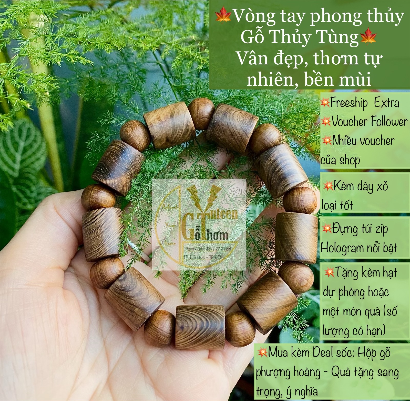 Vòng phong thủy gỗ thủy tùng đa sắc cực bền mùi, vòng tay đẹp, đốt trúc, vân đẹp, độc đáo, cá tính, đủ kích cỡ. Gỗ thơm Yuleen