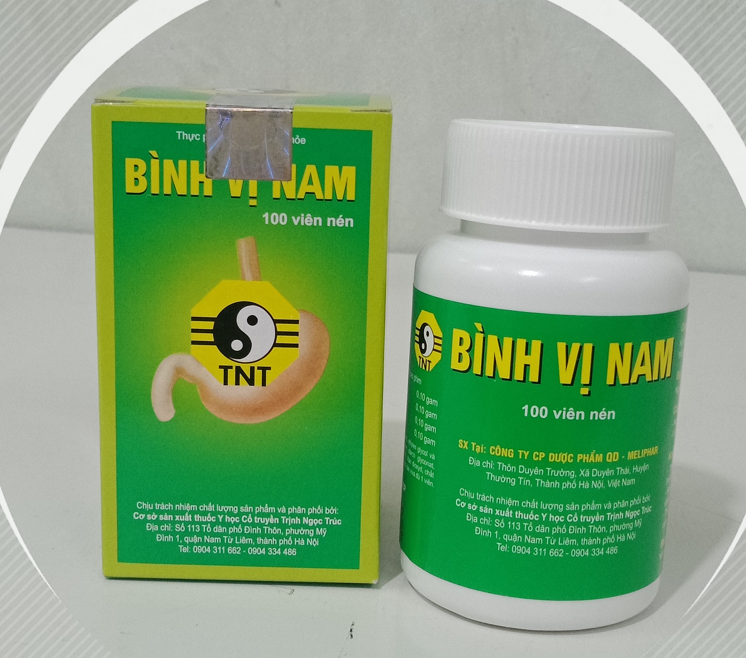 Bình Vị Nam hỗ trợ giảm acid dạ dày, ợ hơi, ợ chua, đau thượng vị ( lọ 100 viên nén)