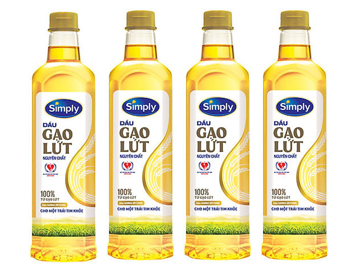 Cobmo 4 Chai Dầu Ăn Simply Gạo 1L Cao Cấp