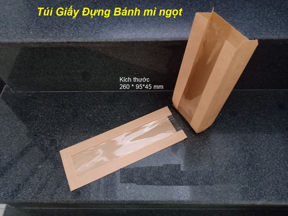 500 túi giấy đựng bánh mì có cửa sổ giữa