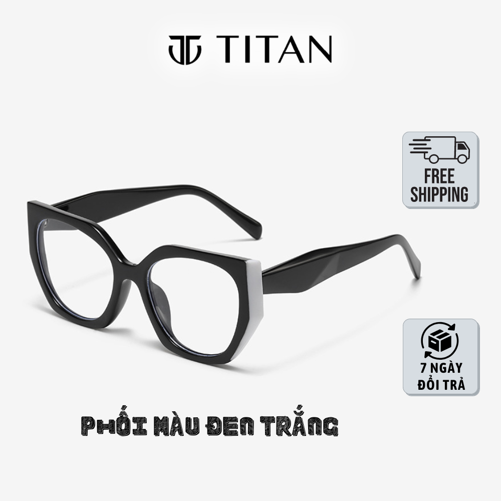 Kính râm nam nữ gọng mắt mèo, gọng kính thời trang thay mắt cận, mắt kính unisex cá tính độc lạ style fashion Titanshop
