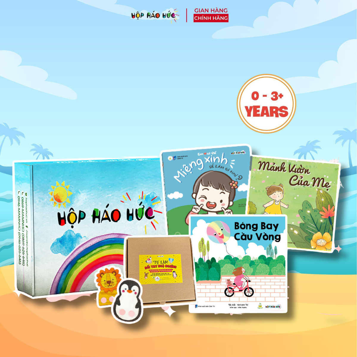 Hộp Háo Hức Con Là Em Bé 0-3 tuổi gồm 3 sách và Đồ chơi giáo dục Tự làm