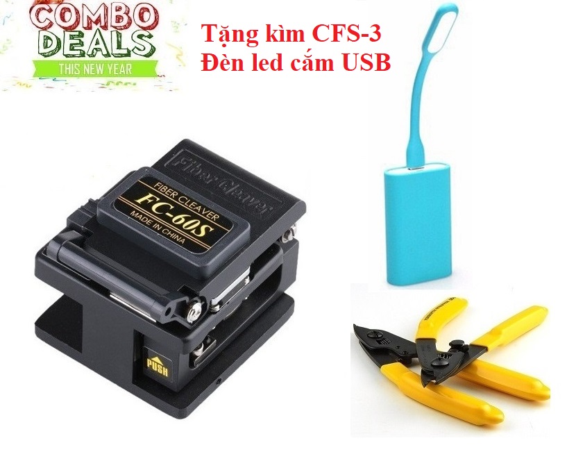 Dao cắt sợi quang FC-60S tặng kìm tuốt quang và đèn led