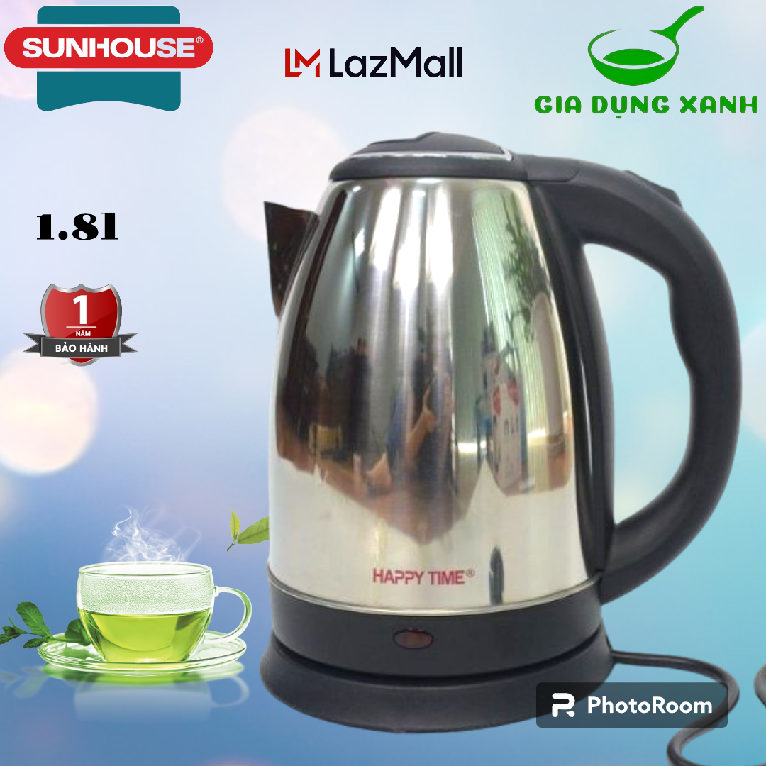 Ấm đun siêu tốc inox 1.8l sunhouse, happy time htd1081, htd1088, giao hàng toàn quốc