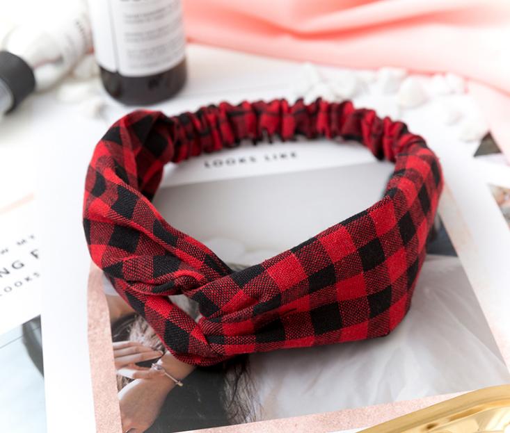 Băng đô turban băng đô nữ Hàn Quốc họa tiết Caro NHIỀU MÀU