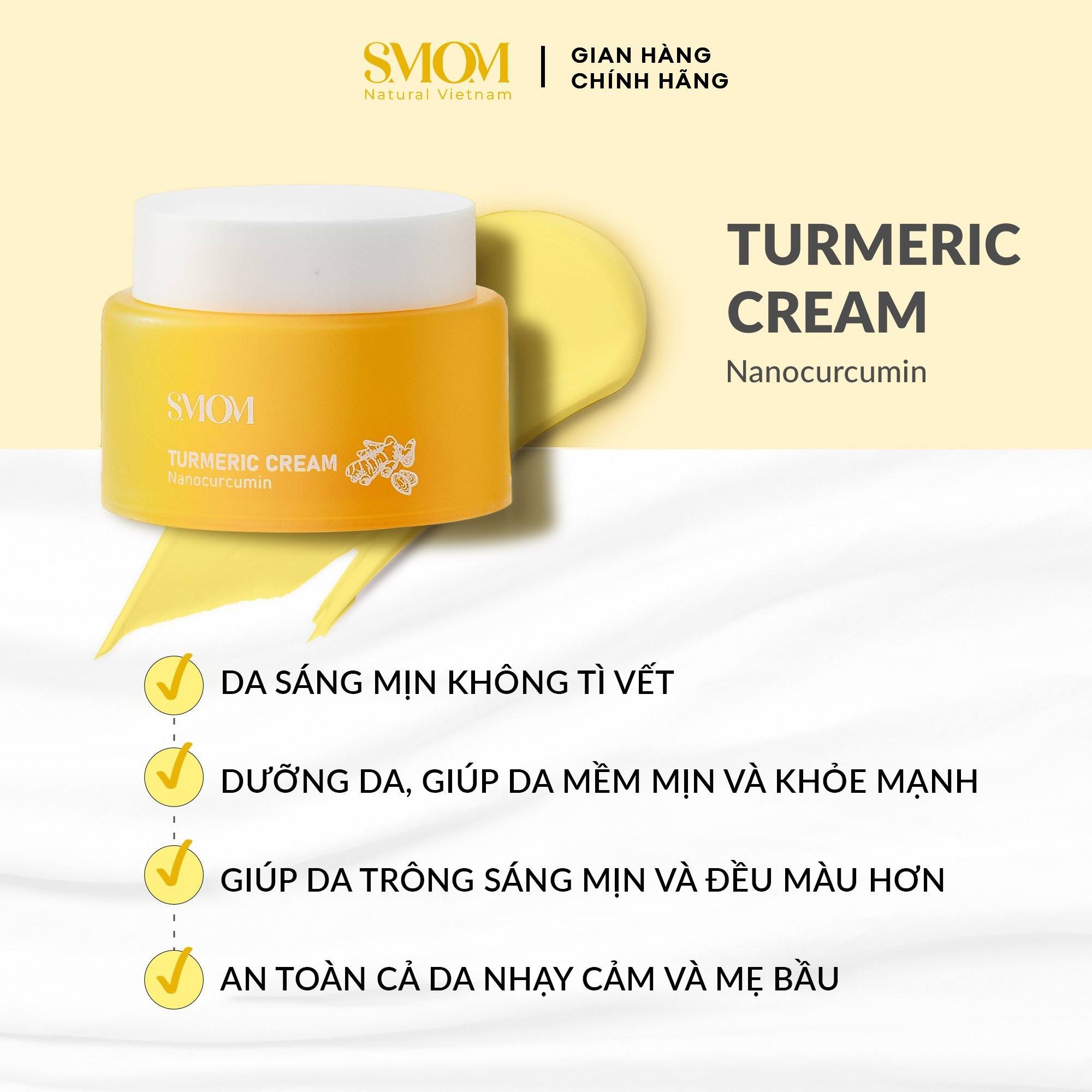 Kem Nghê Mặt Smom Cho Mẹ Bầu Và Sau sinh hết mụn thâm sạm nám dưỡng trắng da an toàn hiệu quả