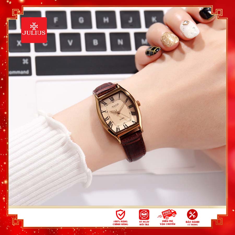 Đồng hồ nữ julius hàn quốc ja-703 cổ điển dây da