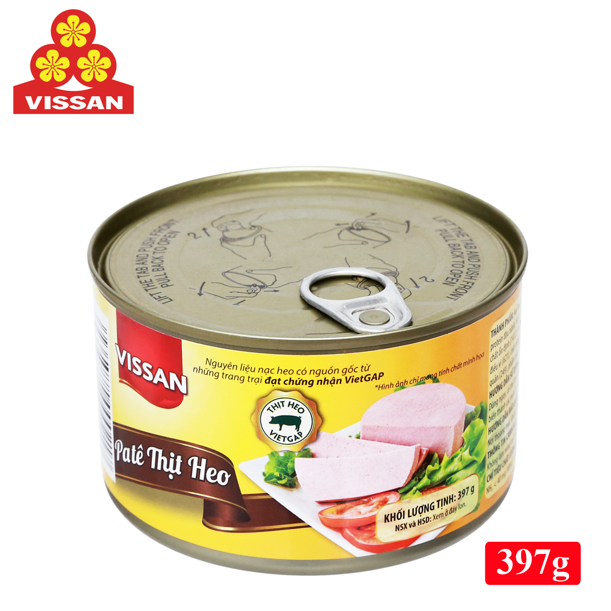 Pate thịt heo pork luncheon meal vissan 397 gram