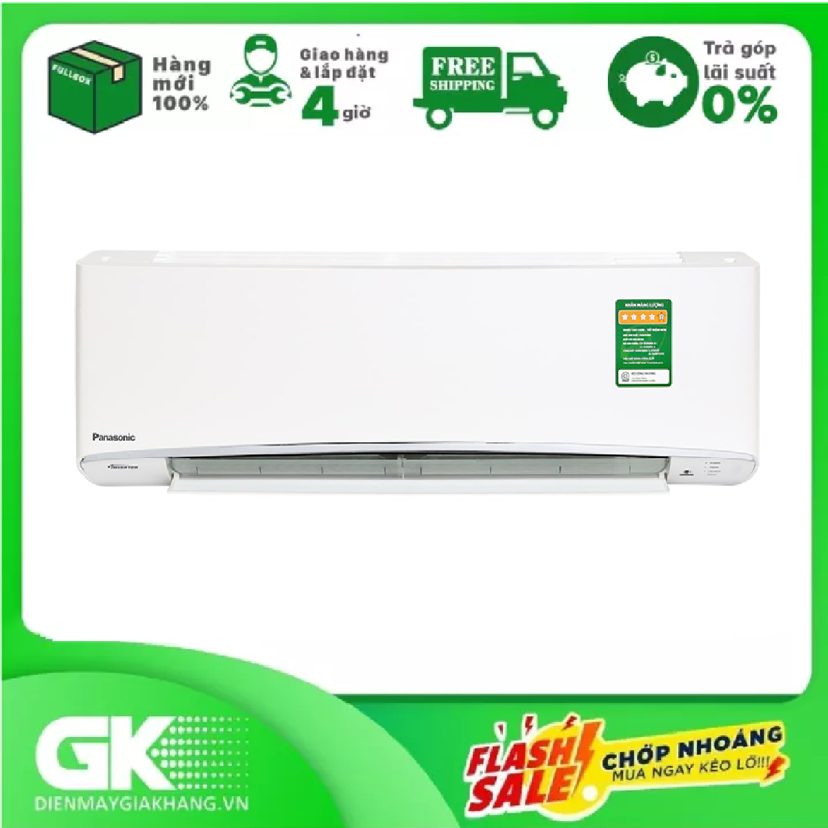 ℗♈☊ [Trả góp 0 ]Máy lạnh Panasonic 1 chiều 9000BTU inverter CU/CS-XPU9XKH-8