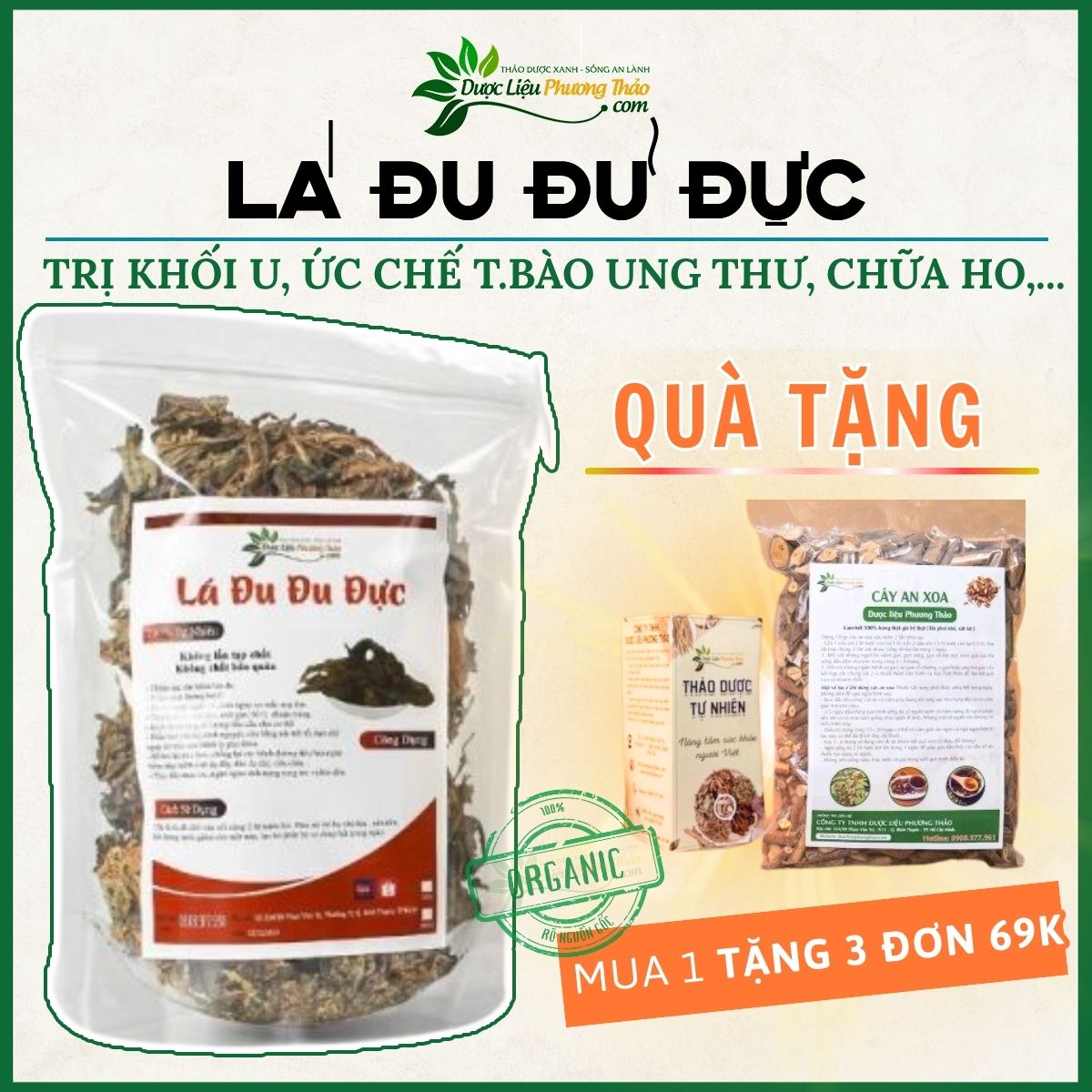 Lá Đu Đủ Đực túi 1kg theo Chuẩn chất lượng Phòng Khám sấy khô, ổn định đường huyết, ngừa ung thư