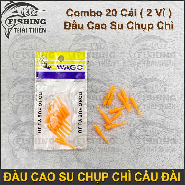 Combo 20 Cái ( 2 vỉ ) Đầu Cao Su Chụp Chì Câu Đơn, Đài Siêu Tiện Lợi