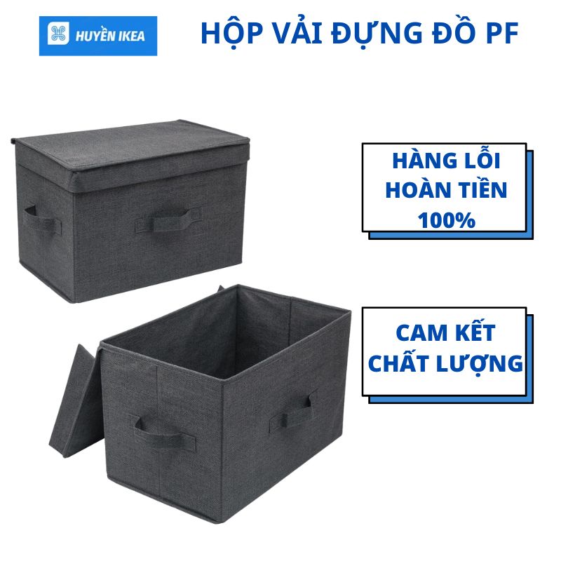 Hộp vải đựng đồ PF xuất khẩu Nhật có nắp Grey