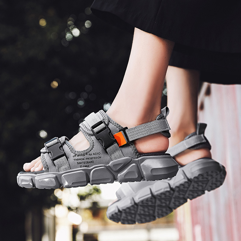 SOBREMESA STORE Dép sandal nam mới 2024, dép mùa hè Velcro đa năng, dép đi biển học sinh thời trang, sandal chống trượt và chống mùi