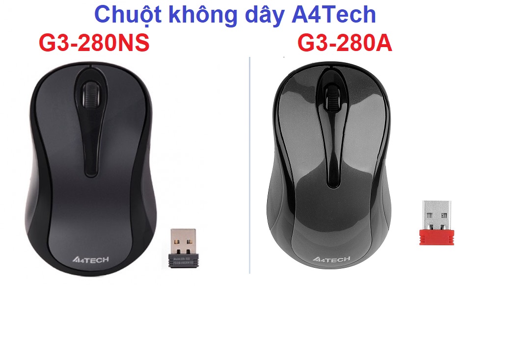 Chuột không dây A4Tech WIRELESS ( G3-280A, G3-280NS ) Màu Đen