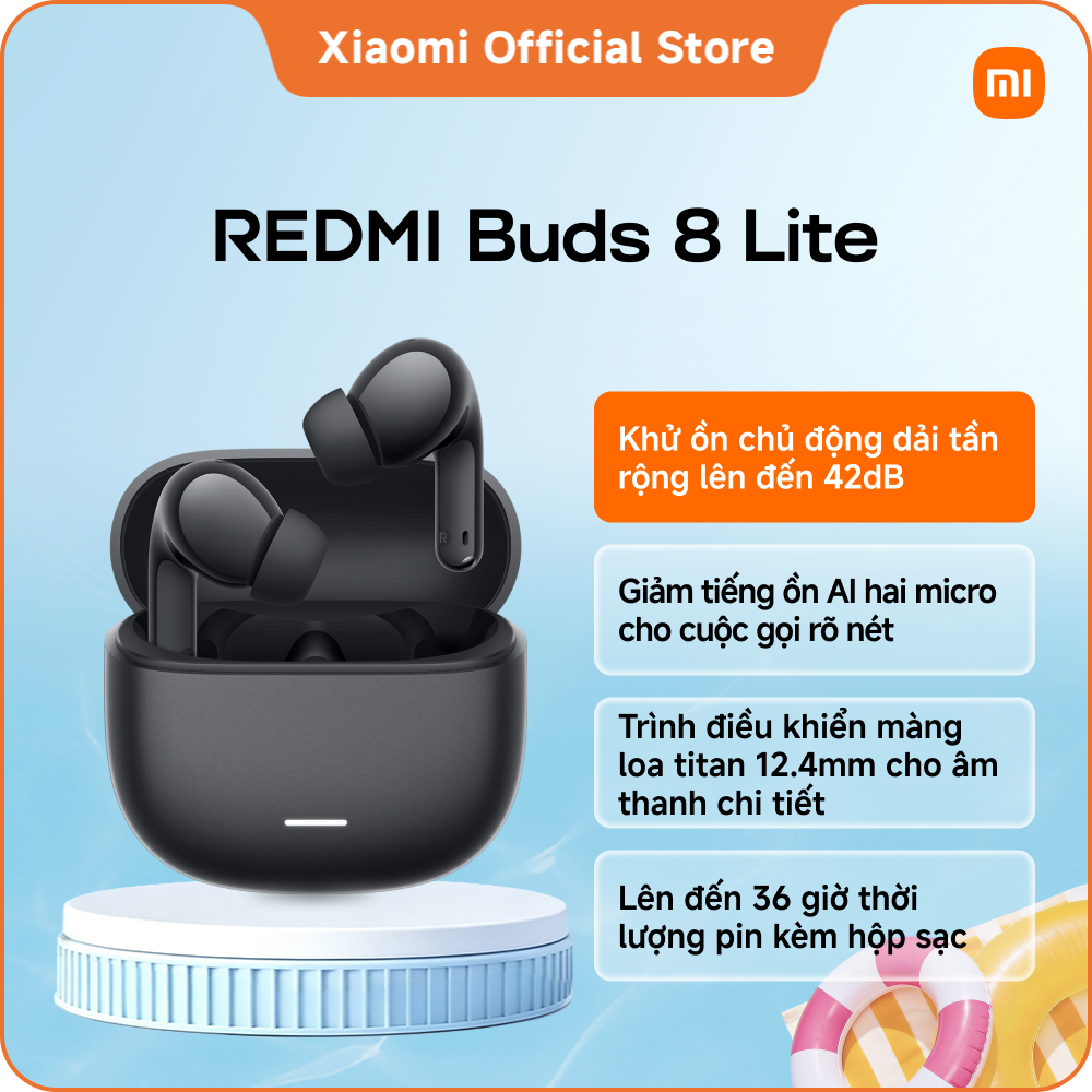 Tai nghe Bluetooth REDMI Buds 8 Lite| Lên đến 42dB ANC| Cuộc gọi rõ ràng với hai micro| Trình điều khiển 12.4mm