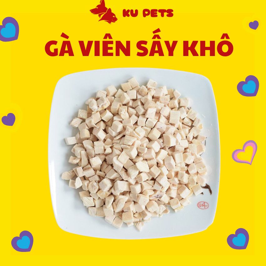 Gà viên sấy khô - ức gà viên sấy khô cho chó mèo