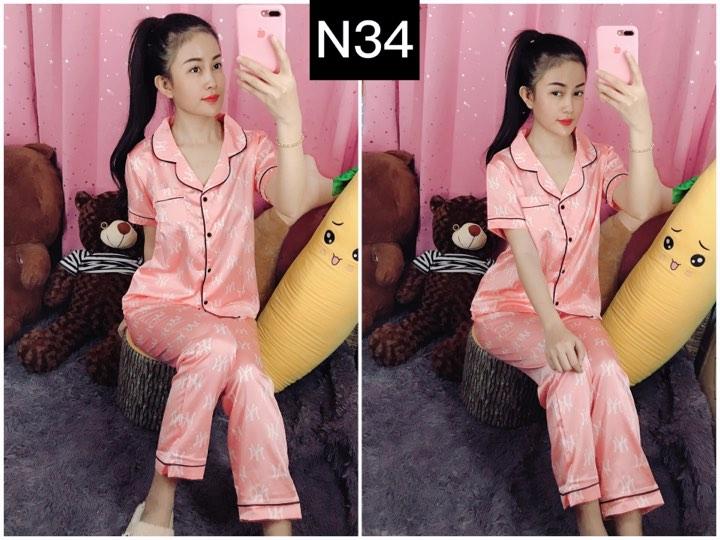 [HCM]Pijama Set Bộ Mặc Nhà - Pizama Bộ Ngủ Mặc Nhà Lụa Satin Cao Cấp Tay Ngắn Quần Dài Kiểu Mới Hot Trend Siêu Đẹp 2- Cò Hình Chụp Thật