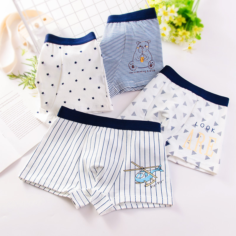 Quần lót đùi bé trai sét 4 quần sịp trẻ em nam từ 9-43kg