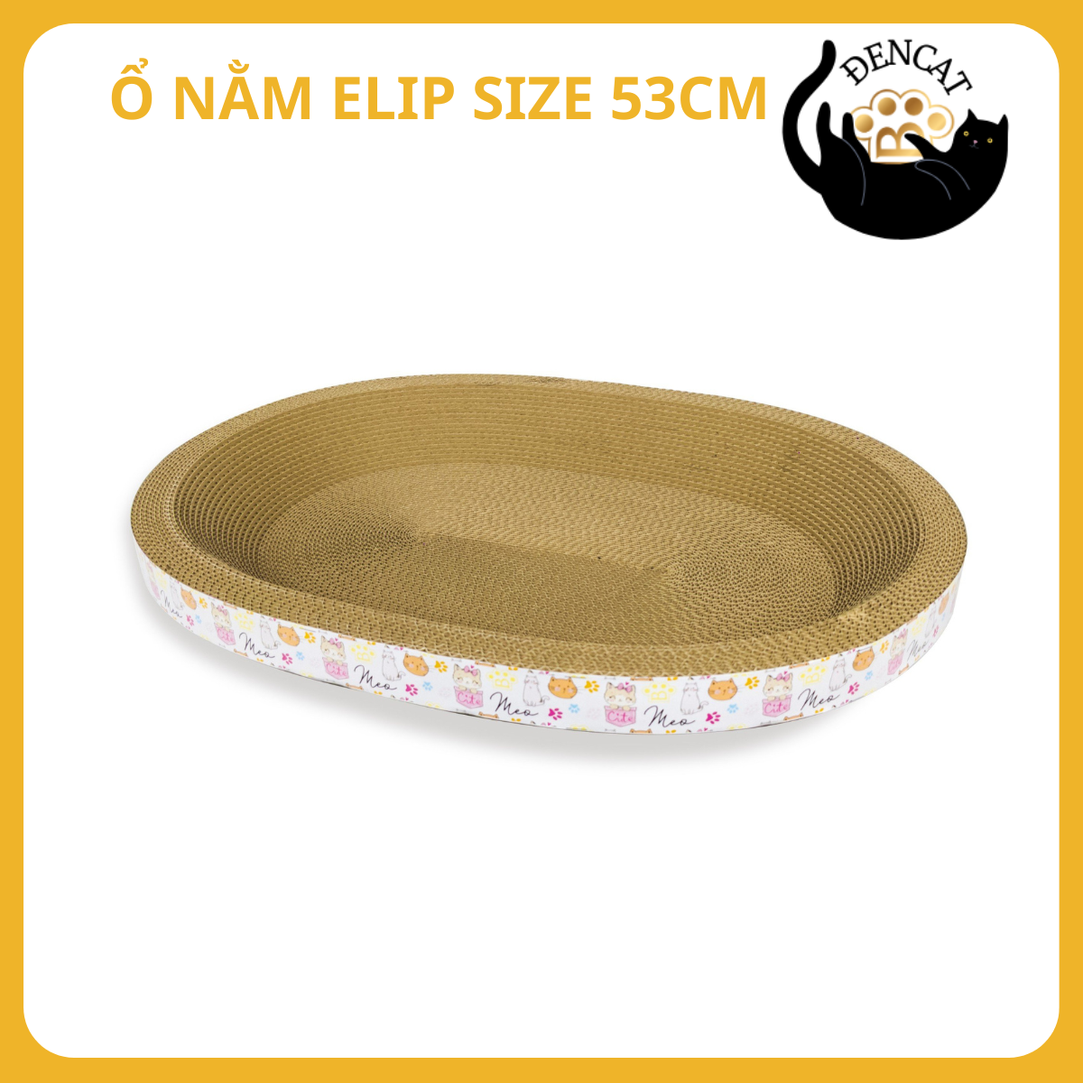 Ổ nằm cho mèo hình elip size 53x38x9cm tặng kèm cỏ catnip