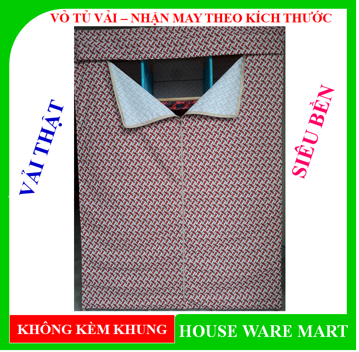 [Tự may ] Vỏ áo tủ vải cao cấp bằng vải thật may theo kích thước không kèm khung KT: 175 x 45 x 165