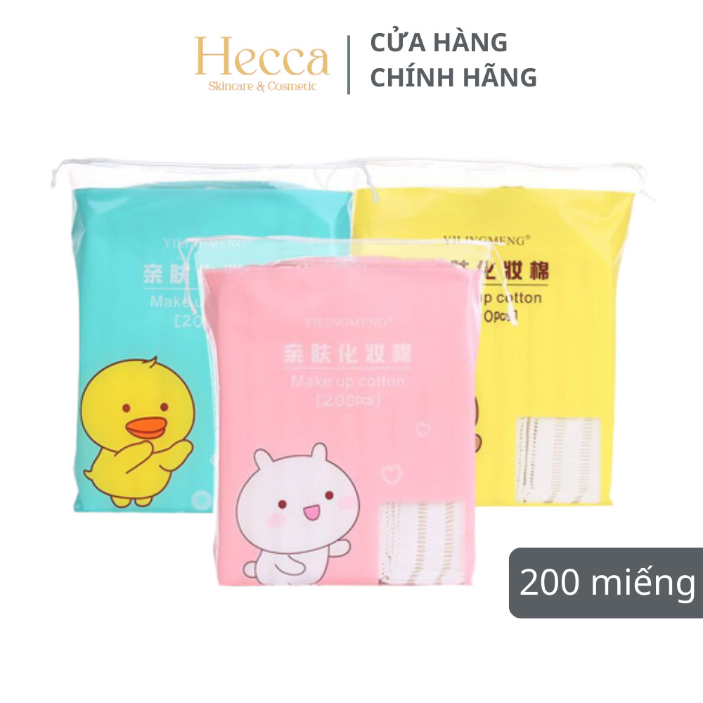Bông tẩy trang cotton yilingmeng 200 miếng - hecca