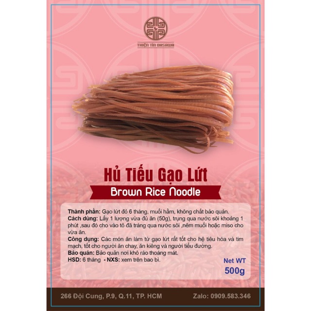 Hủ tiếu gạo lứt đỏ gói 500g