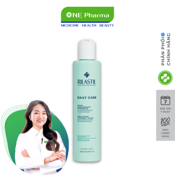 Toner Rilastil Daily Care Astringent Rebalancing Cân Bằng, Dịu Nhẹ Cho Da Dầu Mụn - 200ml