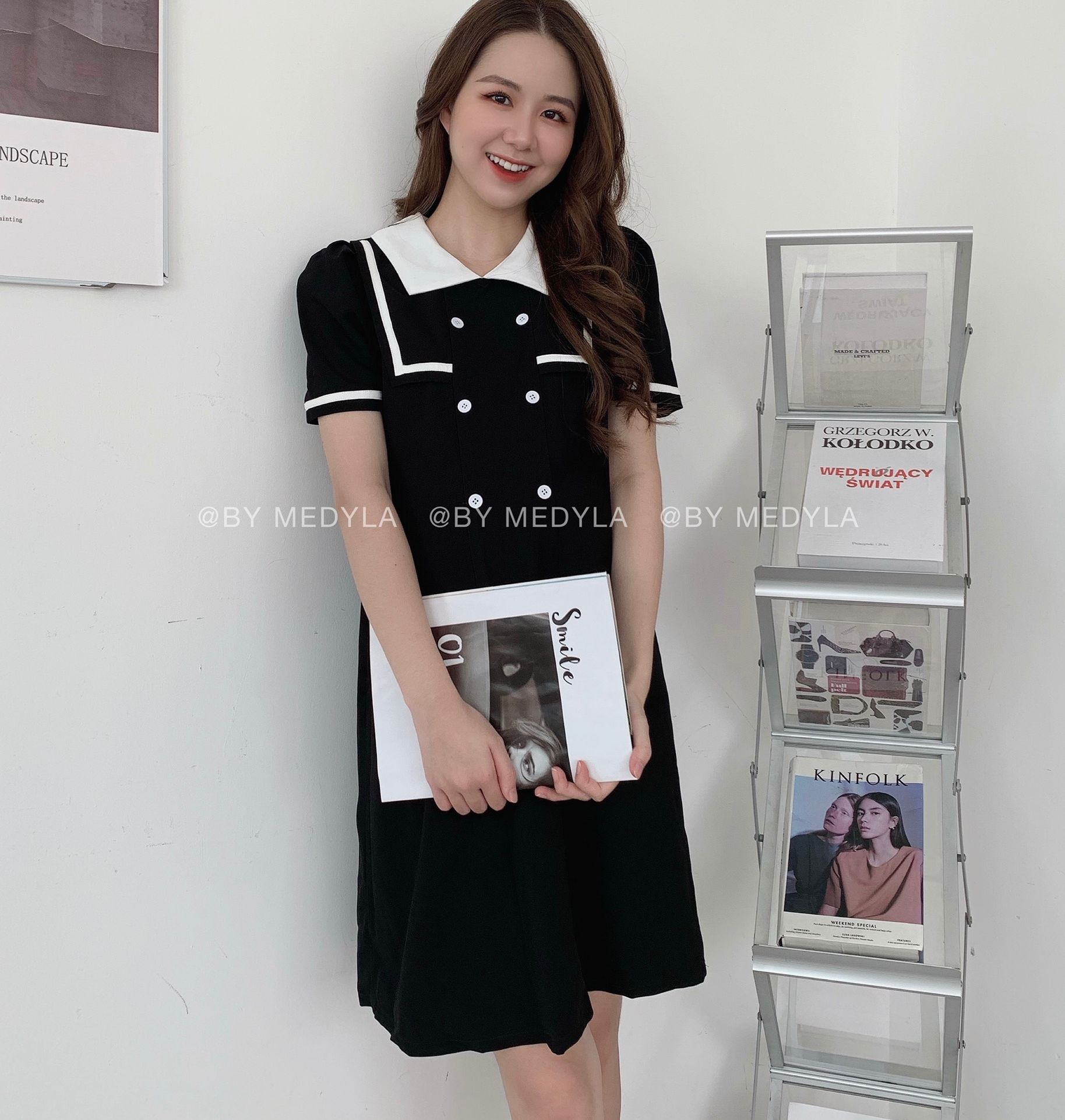 Đầm bầu dự tiệc mùa thu xinh lụa sạn hàn cho bầu đi chơi du lịch - Váy bầu thiết kế Medyla - VS831