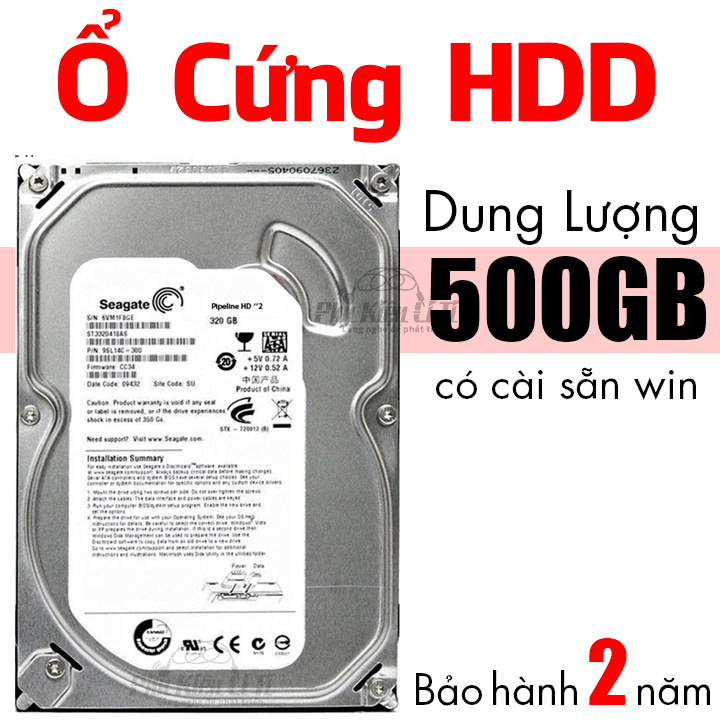 Ổ cứng HDD máy tính bàn Seagate 500 GB Cài sẵn hệ điều hành Bảo Hành 2 Năm