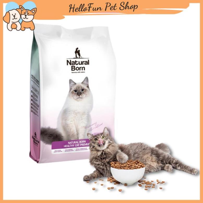 Thức ăn hạt Natural Born cho mèo mọi lứa tuổi