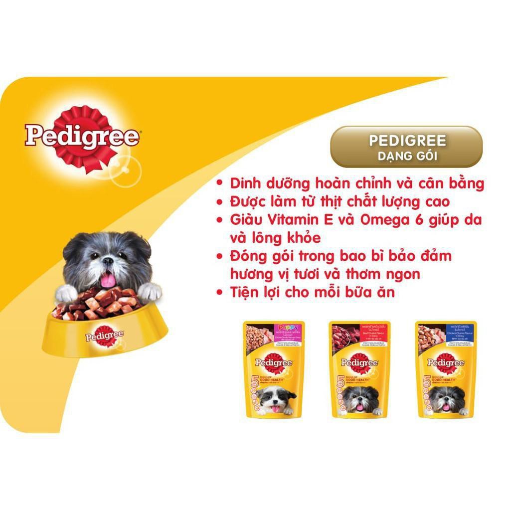 Pate pedigree cho chó lớn gói 80g vị bò nướng và rau củ