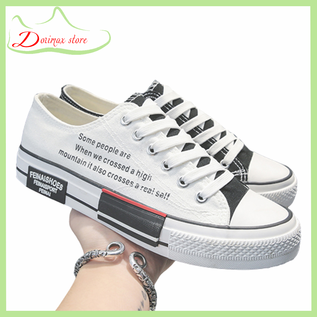 Giày nam nữ sneaker thấp cổ - 2VAT02, chất liệu vải siều bền, mềm mại thoáng khí, đế cao su cao 2,5 cm chống trơn trượt, size từ 35 - 43 - Dozimax store